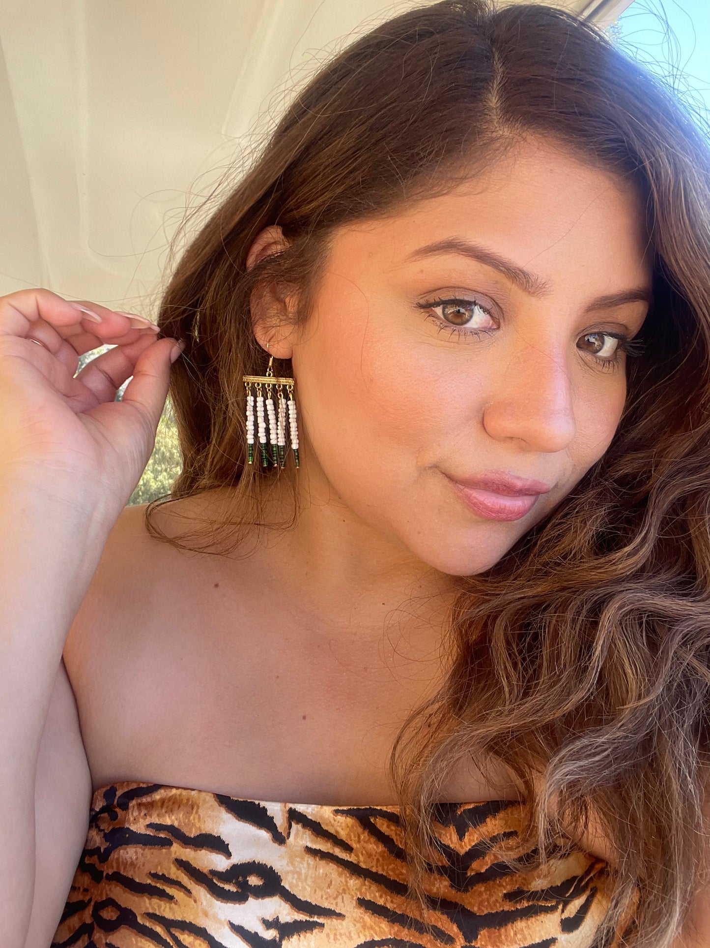 White Churro Earrings